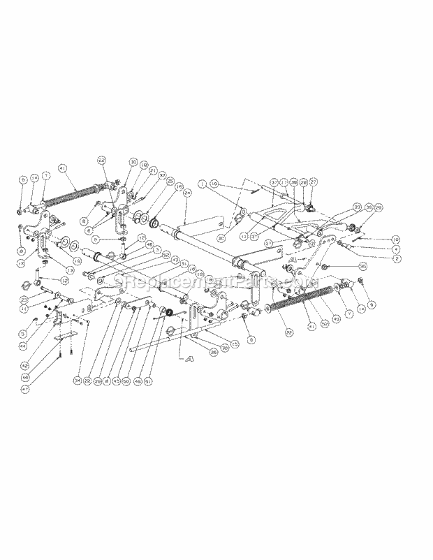 Lift Assembly 60-Inch Diagram and Parts List for M60-CT 53AL8CT6050-28-HP-3Cylinder-OHV Cub Cadet Lawn Tractor